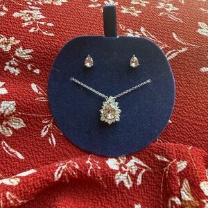 Kohl's Silver and Pink Gemstone Necklace Set